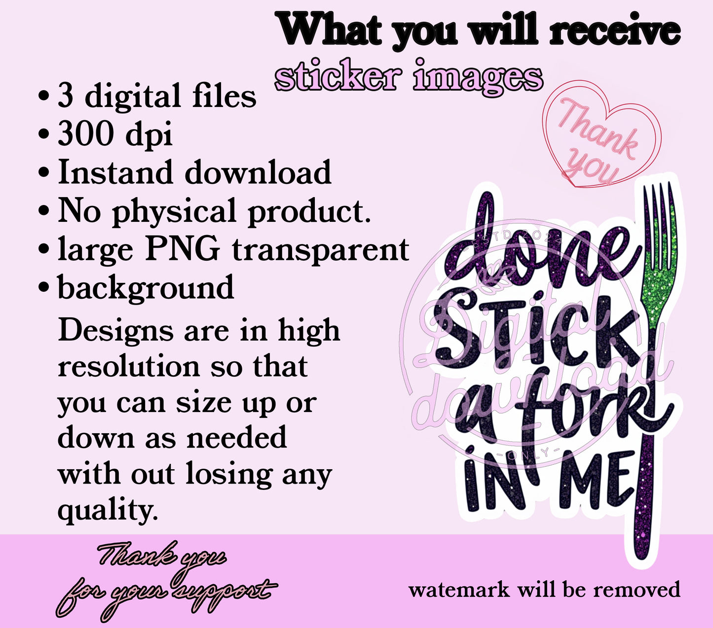 Stick a Fork in Me Printable Sticker