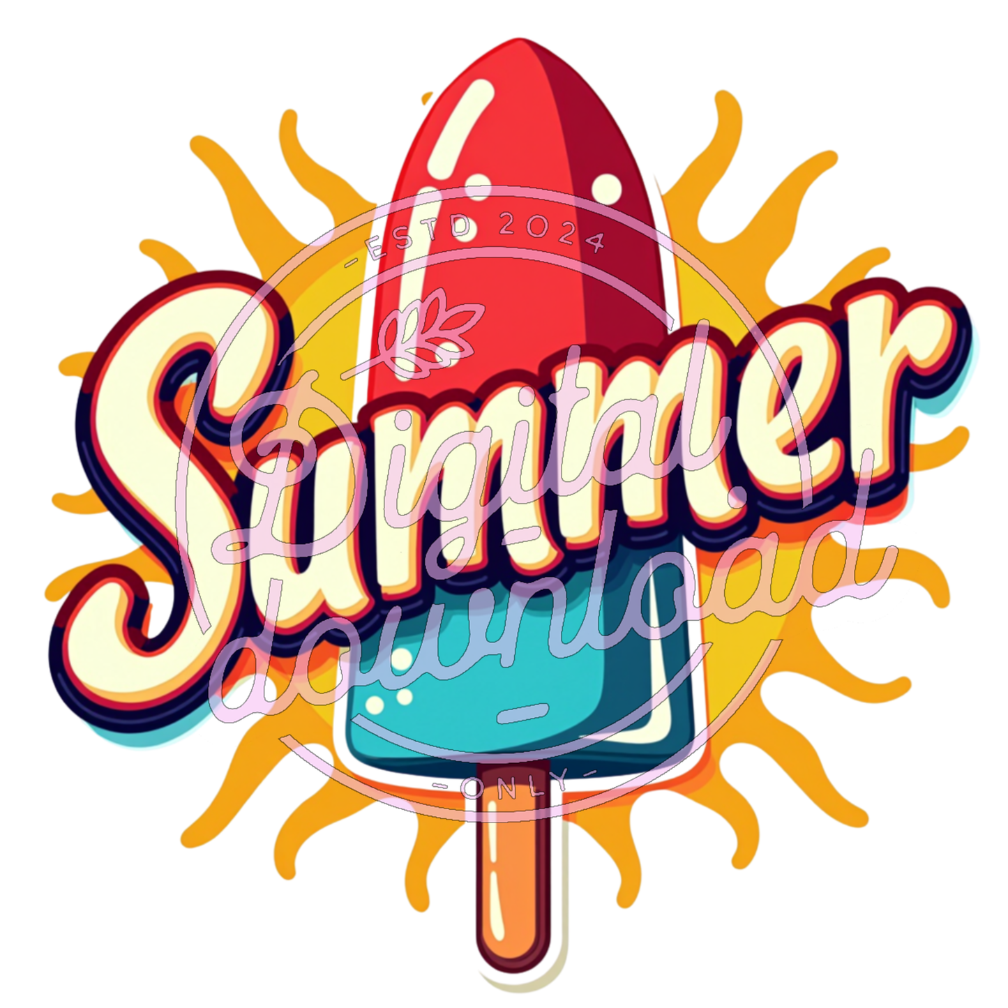 Retro Popsicle T-Shirt Design Fun, Cute Graphic for Summer Vibes 🚀🍭✨