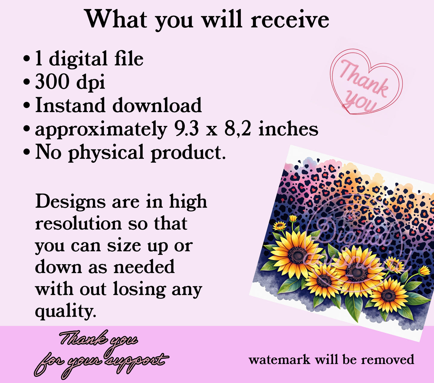 Sunflower Leopard Print 20oz Tumbler Sublimation Wrap
