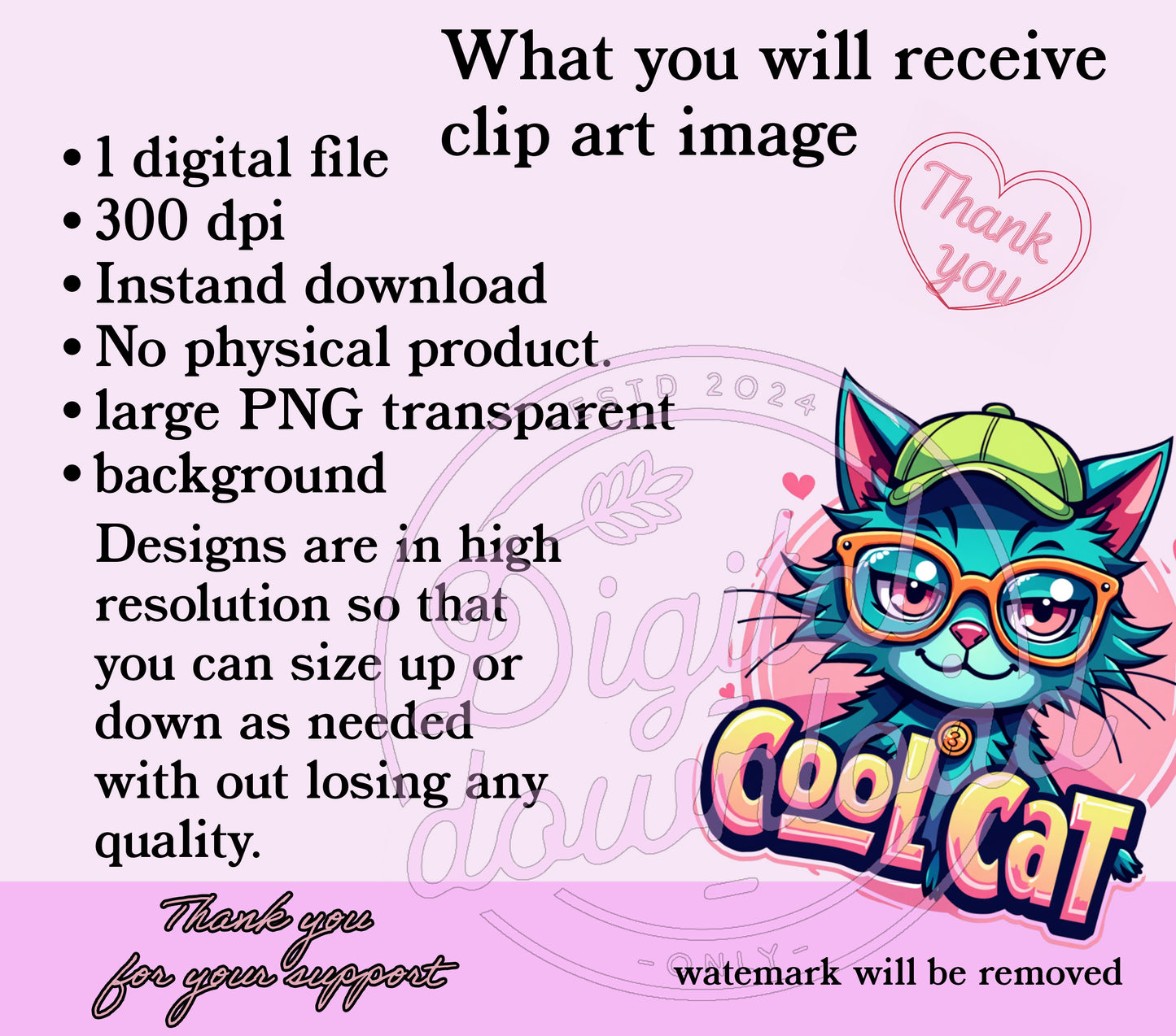 Cool Cat Pop Art t-shirt Sublimation Design