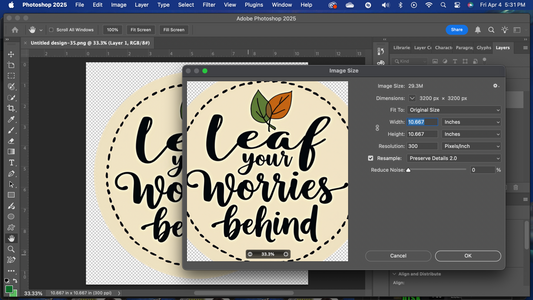 Leaf Your Worries Behind Printable Sticker