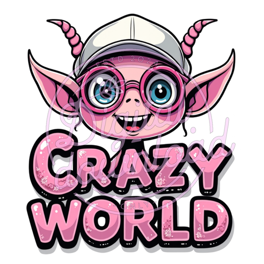 Crazy World Sublimation Clipart T-Shirt Design