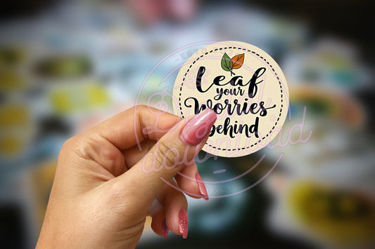 Leaf Your Worries Behind Printable Sticker