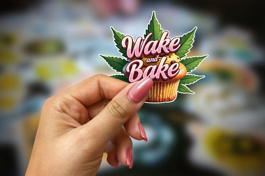 Wake and Bake Sticker Digital Design