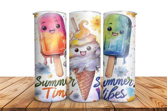 Fun ice cream 20 ounce tumbler sublimation design instant download!